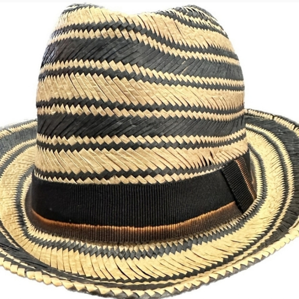 NWT BONPOINT CHAPEAU GARCON T6 straw hat striped UNISEX